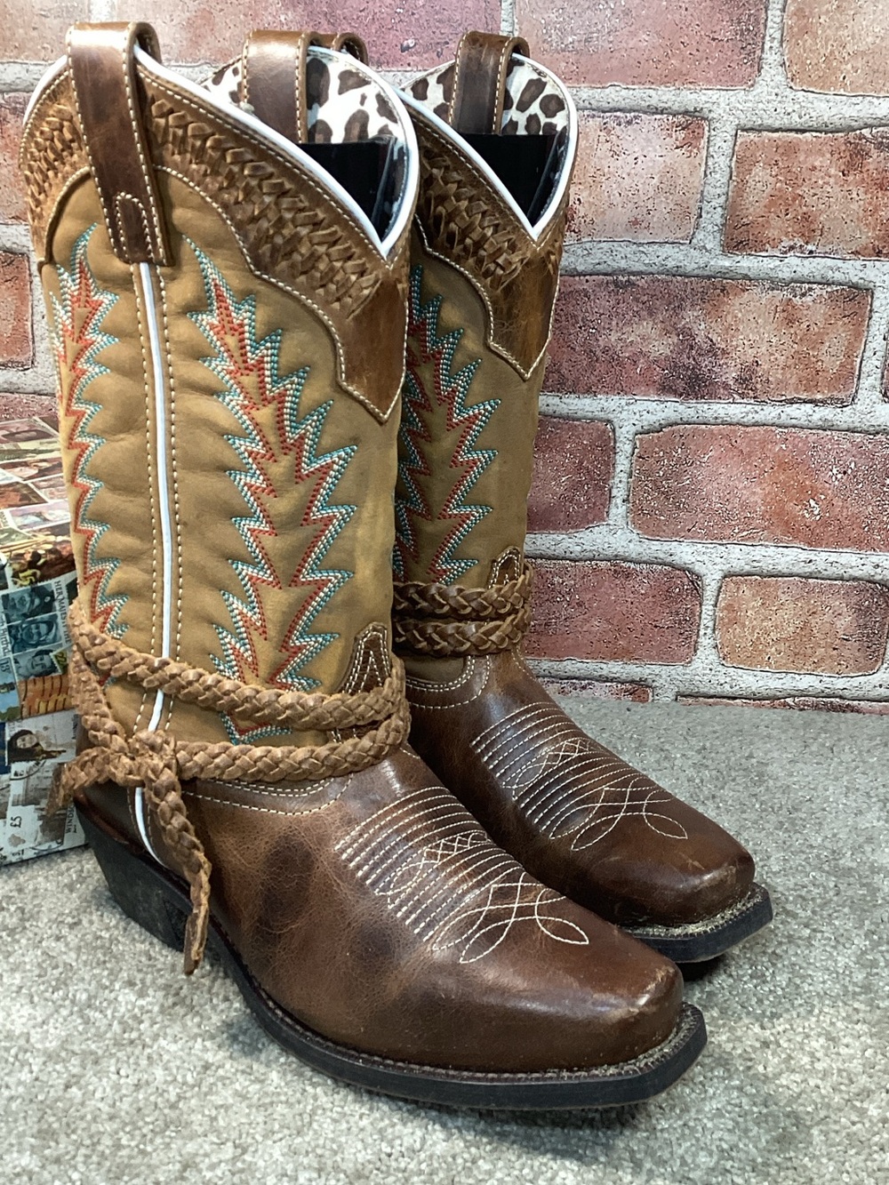 Laredo Womens Knot In Time Western Cowboy boots size 7.5